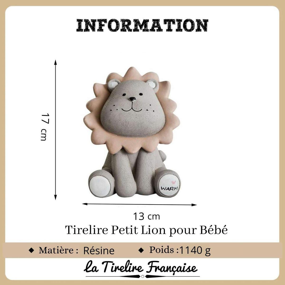 Tirelire Enfant Clin d'Œil Petit Lion Personnalisé : Le Cadeau Amusant –  MyLittleCrea